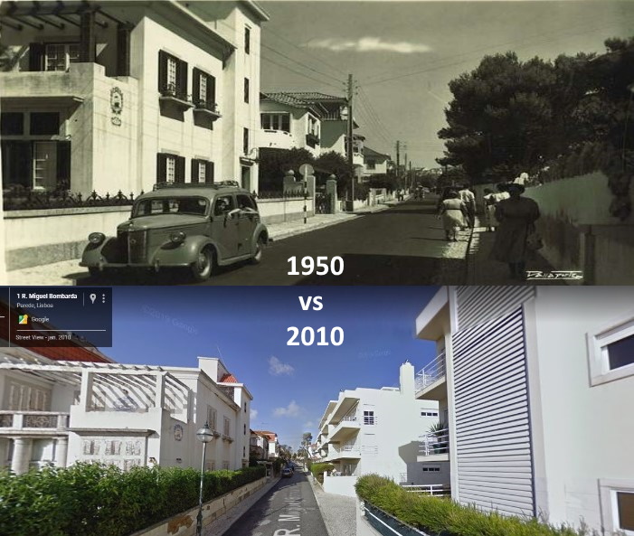 1950 vs 2010 Rua Miguel Bombarda - Parede